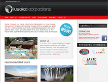 Tablet Screenshot of lusakabackpackers.com